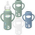 3 Pack Silicone Sleeves for Dr. Brown's Glass Baby Bottles - Drop Protection Baby Bottle Sleeves,Compatible with Dr. Brown's Newborn Glass Bottles,with Silicone Handles,8 oz