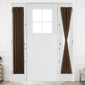DWCN French Door Curtains – Rod Pocket Thermal Blackout Curtain for Doors with Glass Window, Kitchen and Patio Doors for Privacy, 12 X 72 Inches Long, 1 Curtain Panel with Tieback, Brown