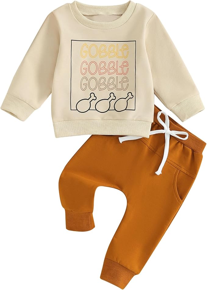 0-4T Toddler Boy Girl Halloween Outfit Fall Clothes Ghost Long Sleeve Sweatshirt Top Pants Baby Halloween Clothes