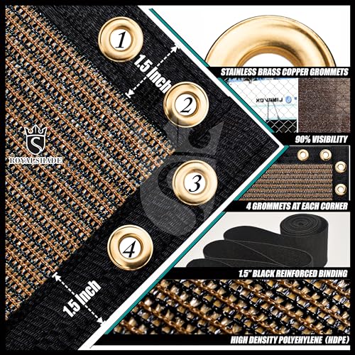 Royal Shade Custom Size 8' x 2' Brown Fence Privacy Screen Windscreen Cover Netting Mesh Fabric Cloth - Cable Zip Ties Included (We Make Custom Size) - color: Brown, size: 8' x 2' Customized Size