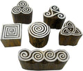 CRAFTSOFINDIA Wholesale Pack of 6 Elegant Designs Wooden Block Stamps/Tattoo/Indian Textile Printing Blocks