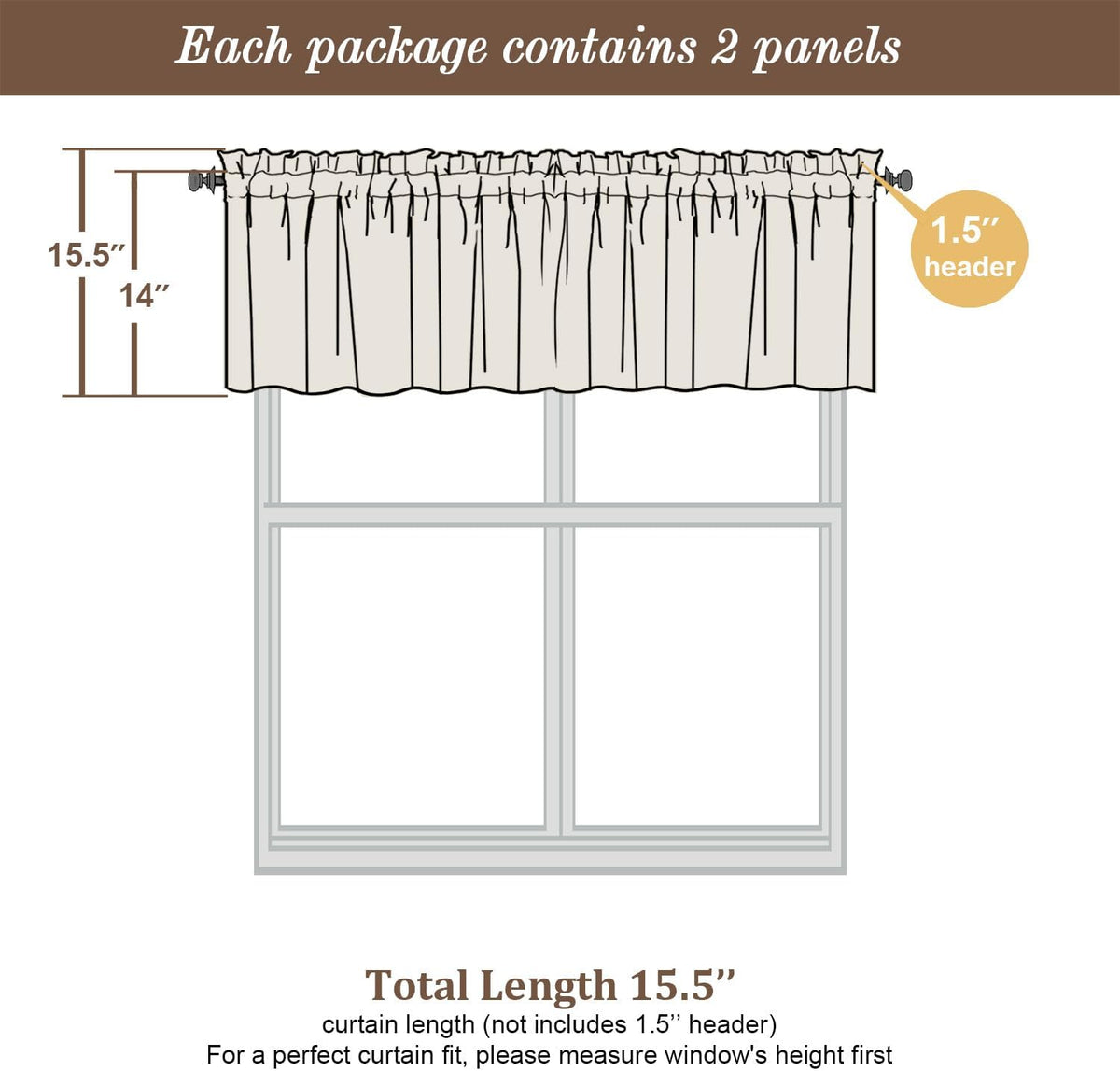 Chyhomenyc Light Blue Sheer Valances for Windows 2 Pack, Small Window Curtains for Living Room Bathroom Cafe Laundry Basement, Modern Top Dual Rod Pocket Voile Curtain, 42W x 14L inches, Sky Blue