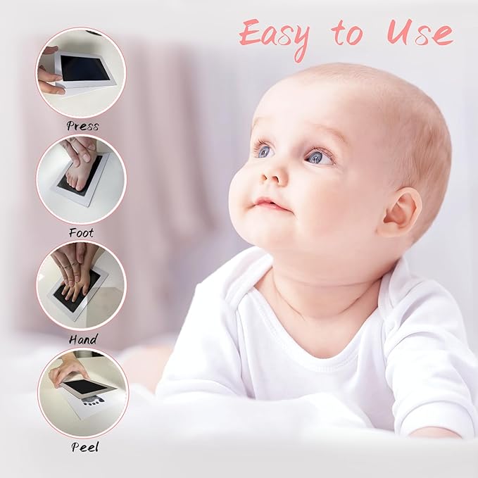1-Pack Clean Touch Ink Pad for Baby Handprints and Footprints, Baby Footprint Kits,Inkless Hand and Footprint Kit,No Mess Ink Pad for Baby Hand and Footprints,Baby Shower Gifts for New Moms