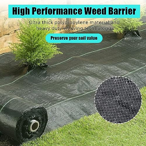 6.5ft x 330ft Weed Barrier Landscape Fabric Heavy Duty, Premium 3.2oz Ground Cover Weed Block Gardening Mat, Easy Setup & Superior Weed Control - size: 6.5ft x 330ft & 3.2 oz