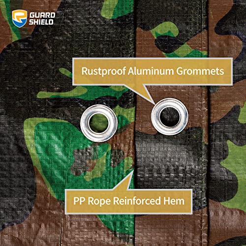 GUARD SHIELD Camo Tarp Waterproof 9x9 Feet Lightweight Camouflage Tarp Poly Cover 6mil - color: Light Camo, size: 9x9