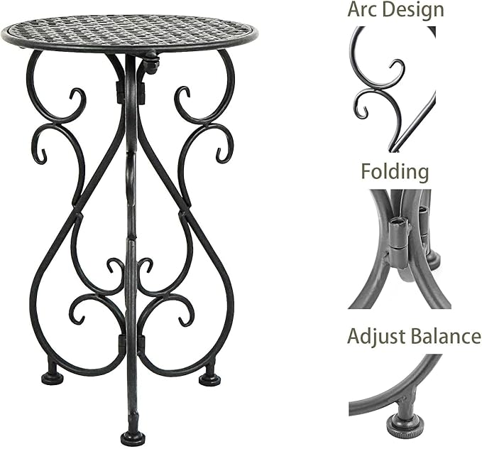 Metal Plant Stands 2 Pack, Heavy Duty Plant Pedestal 17" Tall, Single Flower Pot Holder for Indoor, Outdoor, Patio, Porch, Garden, Balcony, Black