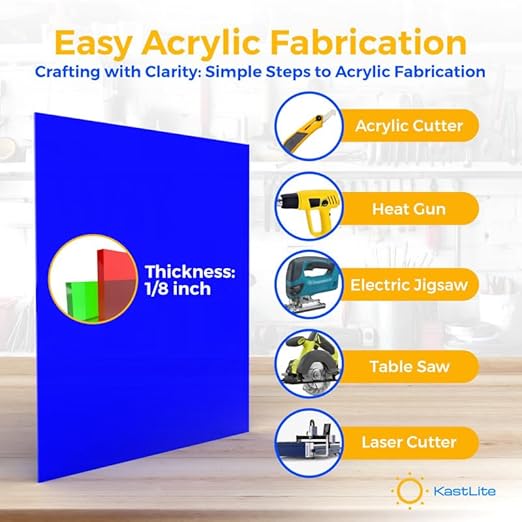 KastLite Colored Acrylic Sheets Nominal 6" x 18" - Plastic Sheet Easy to Cut, Saw, Shape, Laser Cut - Ideal for Arts & Crafts & DIY Projects- Durable, Lightweight, Scratch Resistant - Yellow 4 Pack