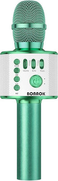 BONAOK Wireless Bluetooth Karaoke Microphone, 3-in-1 Portable Handheld Mic Speaker for All Smartphones, Gifts for Boys Kids Adults All Age Q37(Green)