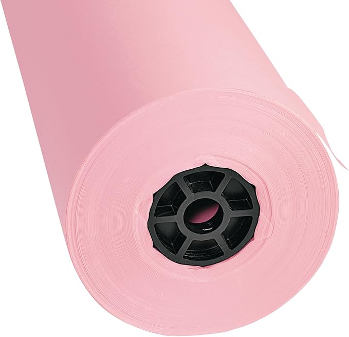 Colorations Arts and Crafts Paper Roll - 36" x 1000', Pink, Dual Surface, Markers, Finger Paints, Painting, Watercolors, Acrylic Paints, Wall Art, Bulletin Board Paper, Kids Crafts (Item # DSPK)