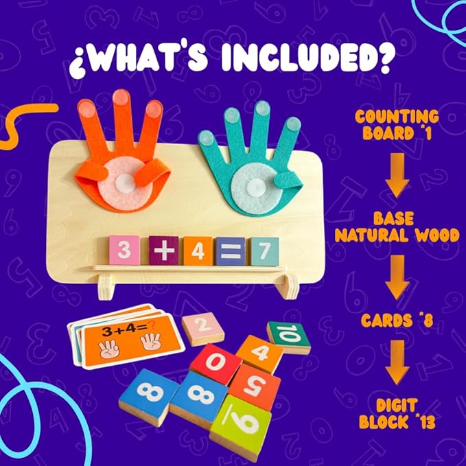 Montessori Educational Math Manipulatives Number Counting Kids 3 to 5 Homeschool Kindergarten, Interactive Learning Toy for Toddlers Preschoolers, Boys, Girls, Math Games, STEM Activities