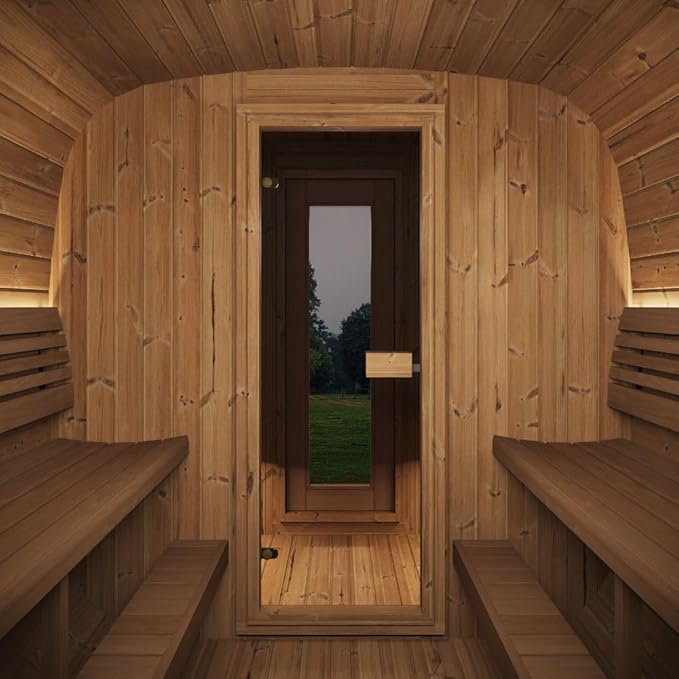 Model CL12GCP, Cube-Series Outdoor Home Sauna Suite Kit, Up to 8 Persons (Sauna Heater and Sauna Stones Included) (Drop 9 WiFi - Black)