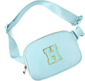 Gitus Gifts for 8 9 10 11 12 Year Old Girls Belt Bag Fanny Pack Crossbody Bags with Initial Letter Patch Cute Stuff Birthday Gifts for Teen Girls Women Personalized Trend Stuff (Icing Blue-H)
