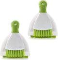 Dust pan Broom Brush Dustpan - Small Broom and Dustpan Set,Mini Broom and Dustpan,Small Dustpan and Brush Set for Home Cleaning, Sofa, Desk, Guinea Pig Cage, Cat Litter etc.（Green 2 Set）