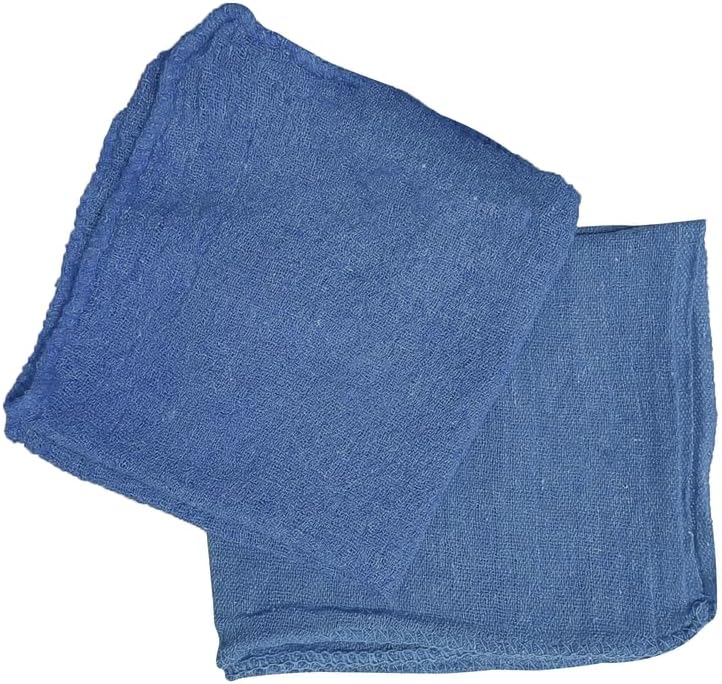 Shop Towels (Blue, 200-Pack) - Bulk Cleaning Towel in a Bag, Mechanic Cotton Wipes for Car Maintenance, Auto Mechanics & Garage, Wipe Grease & Oil, Machine Wash & Reusable