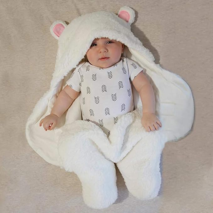 Jam Naturals- Baby Swaddle Blanket, Cute Bear Organic Receiving Swaddling Wrap, Newborn Baby Girl Soft Plush Registry Gift (Pink 0-3)