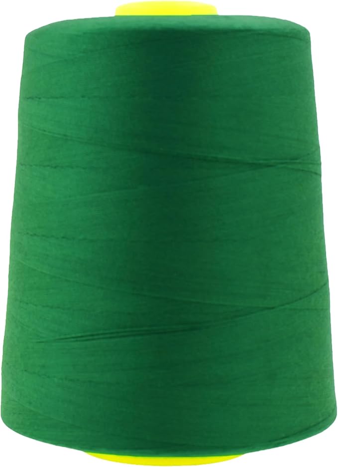 Mandala Crafts 4 Pack of Serger Threads Cones Spools - 20S/2 24000 Yards Polyester Forest Green Threads for Sergers Machine and Overlock Quilting Sewing Machine