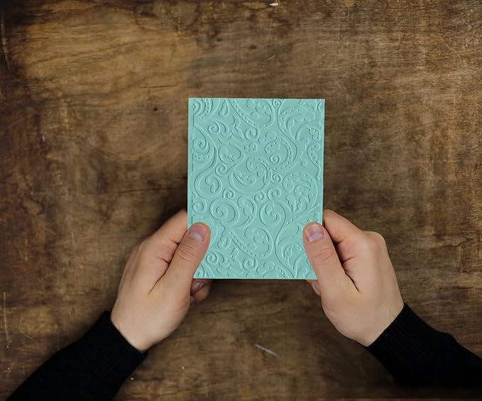 Hying 3-D Textured Impressions Background Embossing Folder, Flower Pattern Plastic Embossing Folder Template for Card Making Scrapbooking Paper Craft Album Stamps DIY Décor