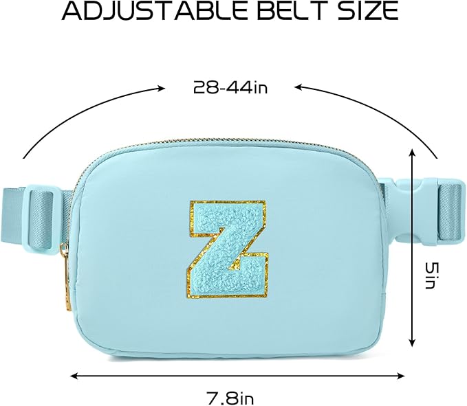 Gitus Gifts for 8 9 10 11 12 Year Old Girls Belt Bag Fanny Pack Crossbody Bags with Initial Letter Patch Cute Stuff Birthday Gifts for Teen Girls Women Personalized Trend Stuff (Icing Blue-Z)