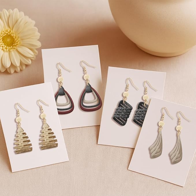 Polymer Clay Cutters - 12 Shapes Leather Twisting Jewelry Earrings Cutter, Polymer Clay Cutters for Jewelry, Earring Making Kit with Storage Box