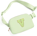 Gitus Gifts for 8 9 10 11 12 Year Old Girls Belt Bag Fanny Pack Crossbody Bags with Initial Letter Patch Cute Stuff Birthday Gifts for Teen Girls Women Personalized Trend Stuff (Light Green-V)