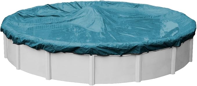 Robelle 18 ft Extra Heavy Duty Blue Winter Pool Cover for Above Ground Pools, 4 ft Overlap (22 ft Cover Size), Solid 10 x 10 Scrim, 2.91 oz/yd2, 12-Year Warranty, Style: 5818-4-ROB