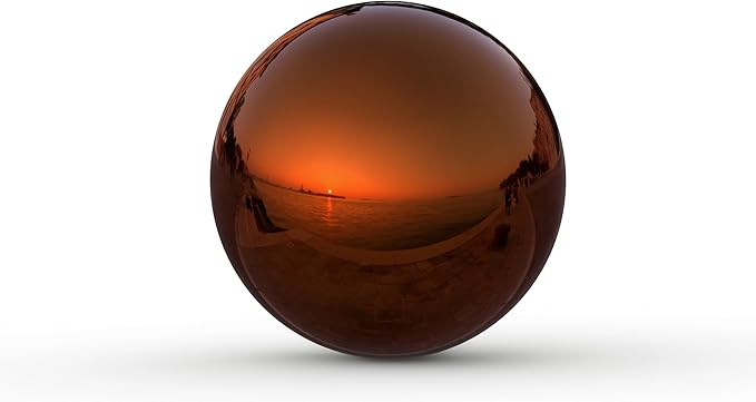 Lulu Decor, Copper Stainless Steel Gazing Mirror Ball Size 16, Smooth Reflective Shiny Garden Decoration Globe