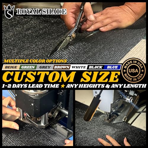 Royal Shade Custom Size 8' x 3' Grey Fence Privacy Screen Windscreen Cover Netting Mesh Fabric Cloth - Cable Zip Ties Included (We Make Custom Size) - color: Gray, size: 8' x 3' Customized Size