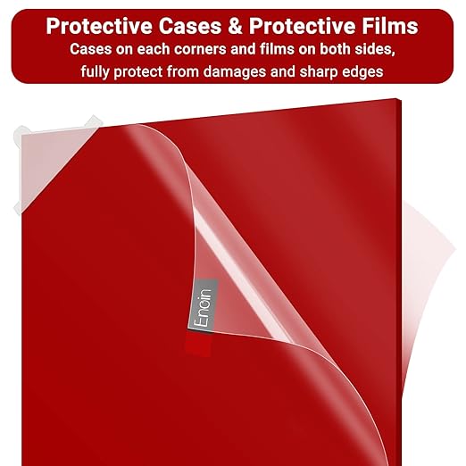 Enoin 2 Pack 8x12 Inches Red Non Transparent Acrylic/Plexiglass Sheet 0.118'' 1/8 Thick, Plastic Sheet Colored Board Panel for Glass, DIY, Painting, Art Craft