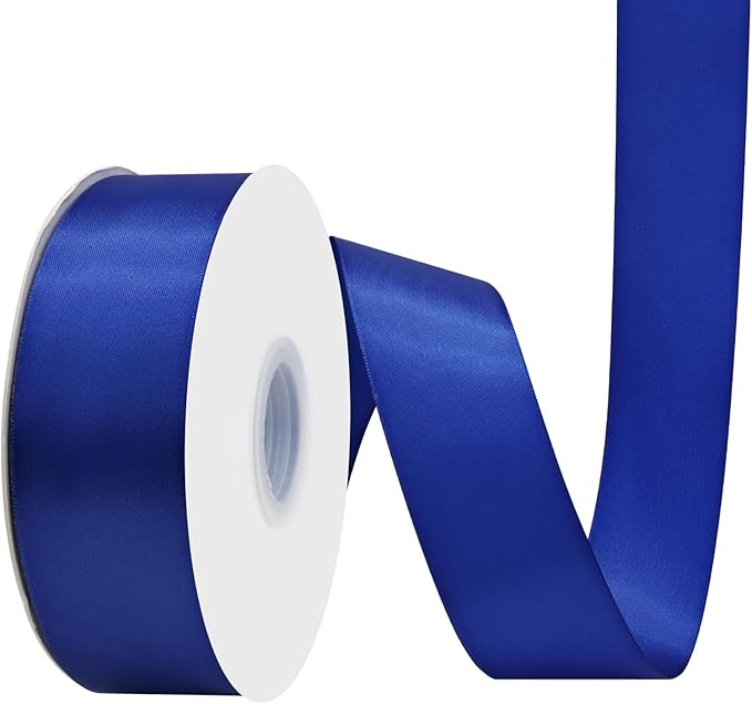 Cobalt Blue Satin Ribbon 1-1/2" X 50 Yards Solid Color Double Faced Ribbons Perfect for Crafts Wedding Decor Bow Making Arts Sewing and More