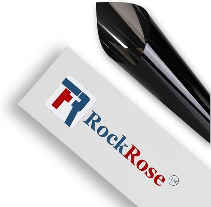 Rockrose Professional Window Tint for Home – One Way Privacy Window Film for Home Offices Heat Blocker Reflective Adhesive Mirror Tint with 99% UV Block – Black-Silver 24 in x 25FT