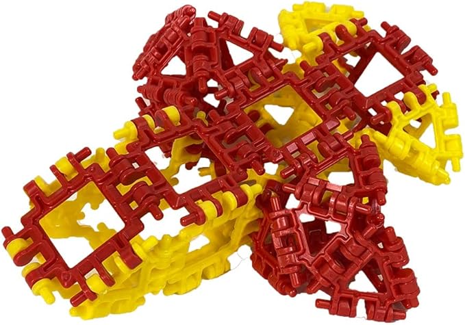 That Hinge Toy 82 Piece Yellow + Red Set, Animal + More STEM Construction Toy Building Set