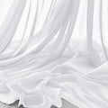 Horbaunal White Chiffon Fabric by The Yard, 1 Yard Continuous Sheer Fabric 59" Wide Soft Draping Fabric for Wedding Arch Draping Party Backdrop DIY Sewing