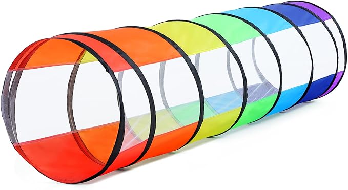 Moncoland Kids Play Tunnel Tent for Toddlers, Colorful Pop Up Crawl Toy Baby Children or Dog Cat with Breathable Mesh, Collapsible Gift Boy Girl Indoor Outdoor Games
