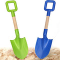Dilabnba Beach Sand Toys Shovels for Kids Adults, 16inch/40cm Toddler Garden Beach Sand Spade Shovels for Digging Snow, Plastic Garden Sandbox Toy Set with Long Wooden Handled(2PCS)