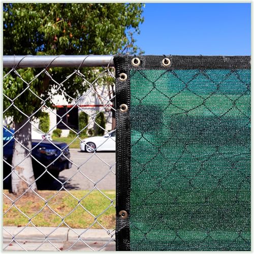 ColourTree Customized Size Fence Screen Privacy Screen Green 4' x 14' - Commercial Grade 170 GSM - Heavy Duty - Cable Zip Ties Included - color: Green, size: 4' x 14' Custom Made Size
