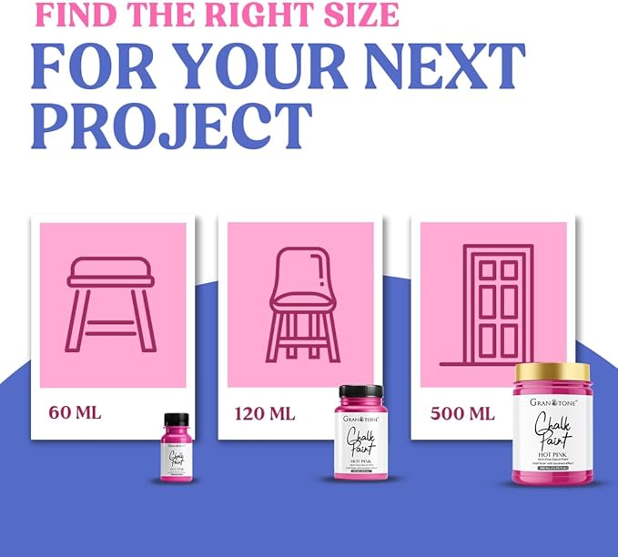 GRANOTONE Chalk Paint for Furniture | Matt-Finish Water-Based Acrylic Paint for Wood, Walls, Metal, Glass, Paper, Fabric Canvas | Maximum Coverage Chalk Paint for Kids & Adults, 250 Ml (AVIATOR GREY)