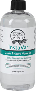 Tusc & Pine InstaVar™ Gloss Picture Varnish - Archival Quality Varnish for Oil, Alkyd, and Acrylic Artists - 16.9oz Bottle