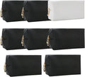 Bridesmaid Proposal Gifts Letter Cosmetic makeup bag bulk for Wedding Party Favors Bachelorette party decorations Toiletry Organizer Bag Makeup Case Gift (8, White&Black)