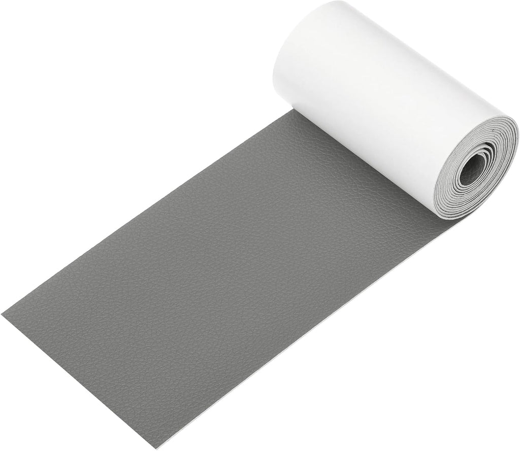 PATIKIL Leather Patches Tape for Furniture, 3.2 x 61 Inch Self Adhesive Vinyl Leather Repair Kit Cover Sheet for Couch, Sofa, Car Seats, Office Chair, Deep Gray