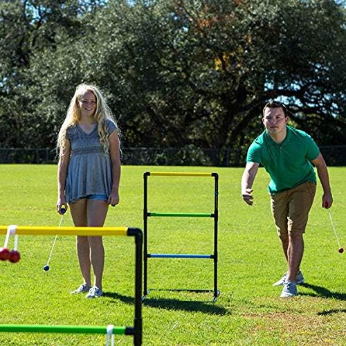 Champion Sports Outdoor Ladder Ball Game: Backyard Party, Camping & Beach Games Ladder Golf Set for Adults and Kids with Bolas Balls and Carrying Case , 39"H X 22"W With 33" Deep Base Set