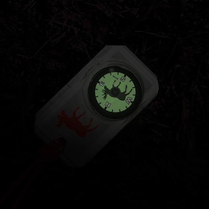 Big Discoveries Wildlife Compass for Kids - Children's Compasses for Camping, Hiking, and Exploring | Break-Away Neon Lanyard