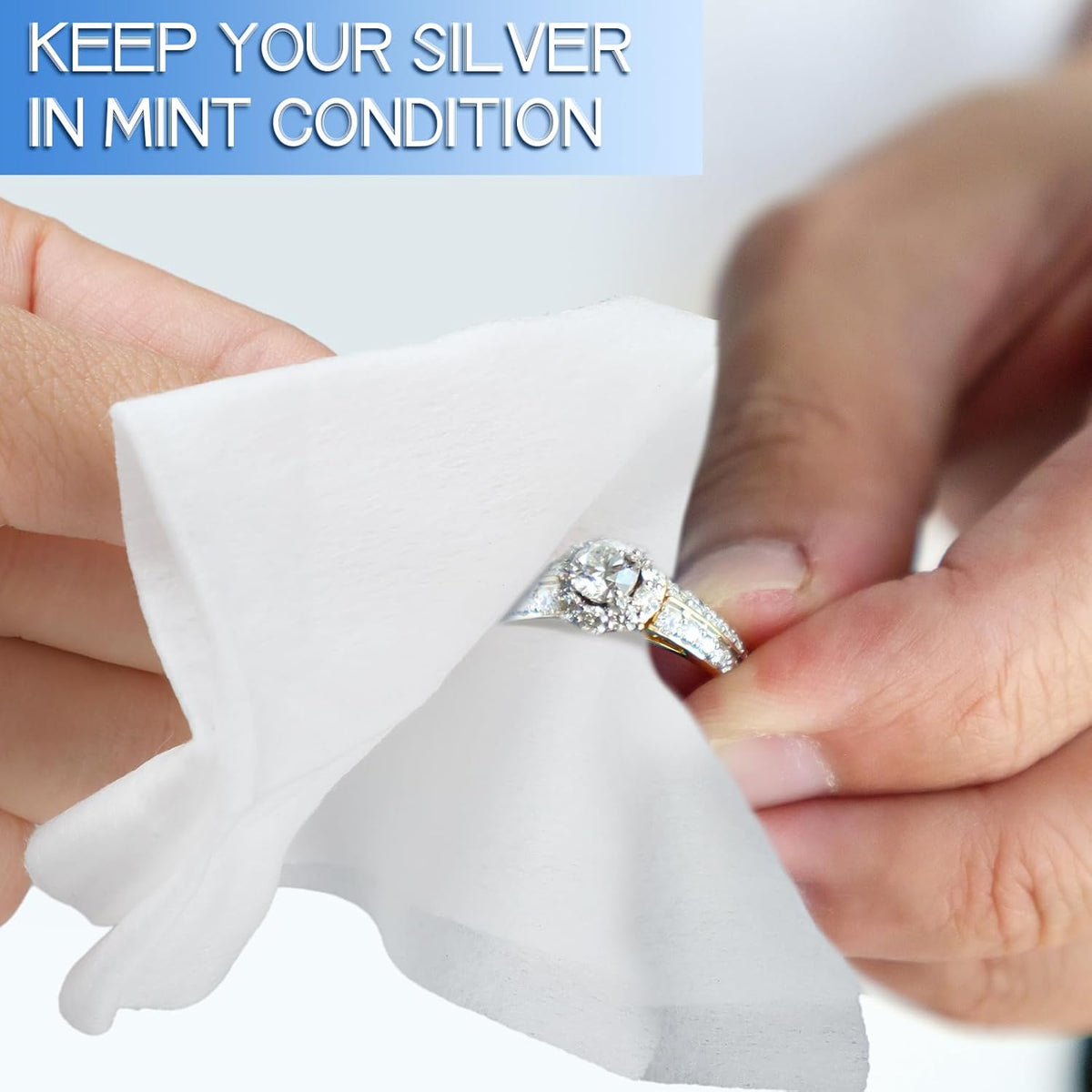 6 Pack/ 72 Pcs Silver Cleaner Wipes Silver Polish Jewelry Cleaner Cleaning Jewelry Wipes for Silverware Stainless Steel Brass Metal Tarnish Remover