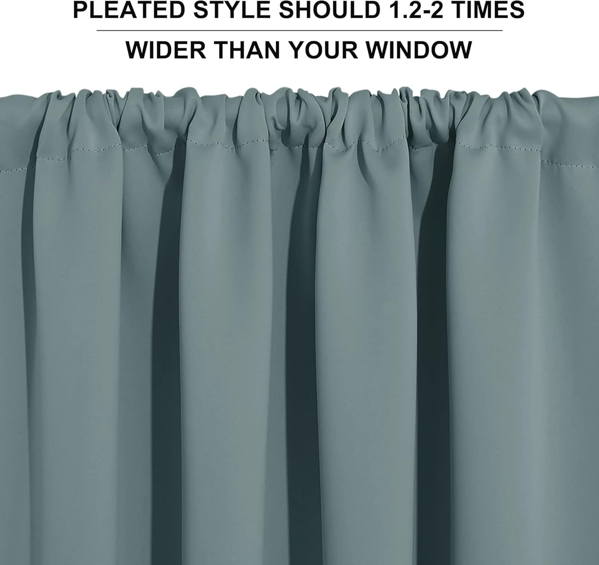 RYB HOME RV Curtains Blackout - Thermal Insulating Privacy Door Windows Camper Curtains for Kids Nursery RV Bunk Bedroom Windows Bathroom, Width 29 x Length 24, Dusty Blue, 2 Pcs