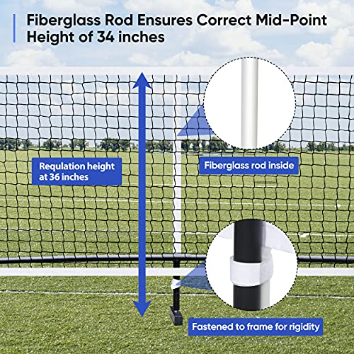 22FT Regulation Pickleball Net Set - Heavy Duty Metal Frame Portable Pickleball Net System with Carry Bag for Backyard, Driveway & Outdoor Games - style: 22FT Pickleball Net