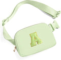 Gitus Gifts for 8 9 10 11 12 Year Old Girls Belt Bag Fanny Pack Crossbody Bags with Initial Letter Patch Cute Stuff Birthday Gifts for Teen Girls Women Personalized Trend Stuff (Light Green-A)