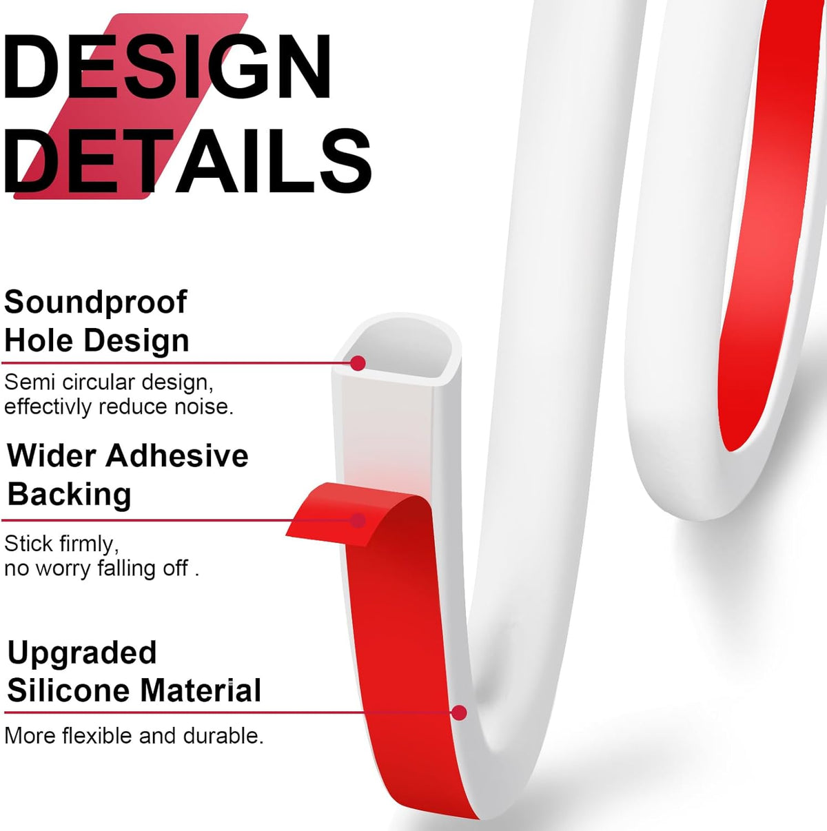 Benory Silicone Weather Stripping Door Seal - Self Adhesive D Shaped Seal Strip for Door Frame/Windows