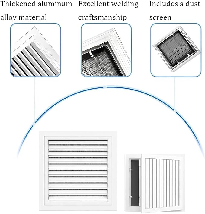 Decorative Return Air Grille Cover, Wall/Ceiling Vent Cover with Adjustable Design, Durables & Easy-to-Install for Home & Office, Cold Air Return Vent Cover(14x14in (36x36cm))