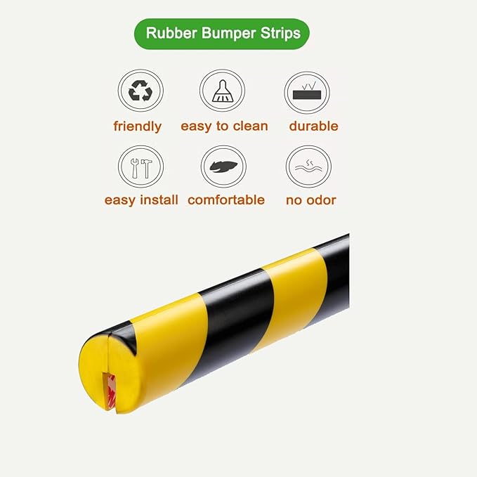 L-Shaped/Circular Edge Protector – 19" Durable Polyurethane Foam, High-Visibility Yellow/Black Stripes & Corner Safety Bumper for Impact Protection