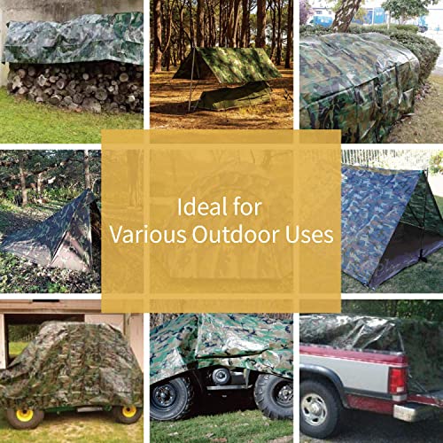 GUARD SHIELD Camo Tarp Waterproof 9x9 Feet Lightweight Camouflage Tarp Poly Cover 6mil (2-Pack) - color: Light Camo, size: 9x9 (2-Pack)