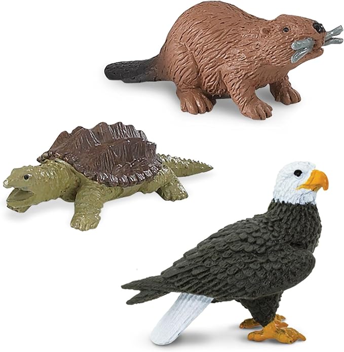 Safari Ltd. River Ecosystem TOOB - Figurines of Bald Eagle, Beaver, Alligator & More - Fun Educational Play Toy for Boys, Girls & Kids Ages 3+